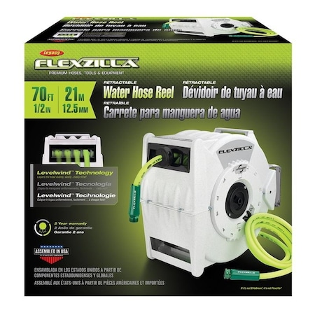 Legacy Legacy Flexzilla 1/2 in. D X 70 ft. L Heavy Duty Premium Grade Hose and Reel L8340FZ